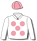 White, mauve spots & cap