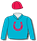 Turquoise, red horseshoe (b&f) & cap