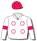 WHITE, RED CIRCLES, ARMBANDS AND CAP