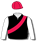 Black, white sleeves, red sash & cap