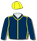 Navy blue, yellow seams & cap with navy blue seams