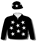Black, silver stars (body & sleeves), black cap with silver stars
