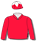 RED, BLUEBLOOD LOGO, RED SLEEVES, BLUEBLOOD LOGO, RED AND WHITE STAR CAP