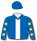 ROYAL BLUE, LARGE WHITE BRACE, WHITE STRIPE, RED AND GREEN BRACE, ROYAL BLUE SLEEVES, YELLOW STARS