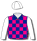 ROYAL BLUE, HOT PINK CHECKS, WHITE SLEEVES AND CAP, HOT PINK POM POM
