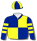 ROYAL BLUE, YELLOW QUARTERS, HOOPED SLEEVES, QUARTERED CAP