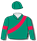 Emerald green, red sash & armbands