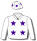 WHITE, PURPLE STARS, WHITE CAP WITH PURPLE STARS