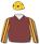 BROWN, GOLD STRIPED SLEEVES, GOLD CAP WITH BROWN STARS