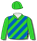 LIME GREEN AND ROYAL BLUE DIAGONAL STRIPES, LIME GREEN CAP