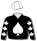 Black, white spade (b&f), black sleeves with white spades down sleeves, white cap