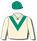 CREAM, EMERALD GREEN VEE AND CAP