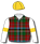Hunting Stewart tartan, white sleeves, gold armbands & cap