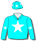 AQUA, WHITE STAR, WHITE STARS ARMBANDS, AQUA AND WHITE STARS CAP
