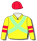 YELLOW, PALE GREEN CROSSED SASHES, RED DOUBLE ARMBANDS AND CAP