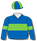 Royal blue, lime green band & armbands, quartered cap