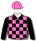BLACK AND PINK CHECKS, BLACK SLEEVES, PINK CAP