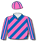 ROYAL BLUE, PINK DIAGONAL STRIPES AND STRIPED SLEEVES, PINK AND ROYAL BLUE SEAMS CAP