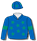 Royal blue, emerald green stars & armbands, royal blue cap with emerald green stars