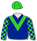 ROYAL BLUE, LIME GREEN VEE, CHECKED SLEEVES, LIME GREEN CAP