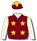 MAROON, GOLD STARS BAND, WHITE SLEEVES WITH GOLD SEAMS, GOLD STAR CAP