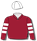 BURGUNDY, WHITE OBELISK, HOOPED SLEEVES, WHITE CAP