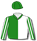 GREEN, WHITE HALVES, STRIPED SLEEVES