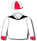 WHITE, BLACK YOKE, RED BRACES AND CUFFS, RED AND WHITE QUARTERED CAP