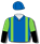 ROYAL BLUE, LIME BRACES, LIME AND BLACK HALVED SLEEVES