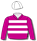 CERISE, WHITE HOOPS AND CAP