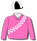 Pink, black & white chequered sash, black & white quartered cap