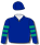 ROYAL BLUE, EMERALD GREEN HOOPED SLEEVES