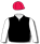 BLACK, WHITE SLEEVES, RED CAP