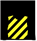 Black and canary yellow diagonal stripes, black sleeves, canary cap