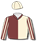 Brown & cream, brown stylised logo, striped sleeves, cream cap