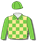 Lime green& buttercup chequers, lime green sleeves & cap