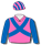 PINK, ROYAL BLUE CROSSED SASHES, SLEEVES AND STRIPED CAP