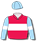 Red, white band & arm bands, light blue sleeves & cap