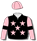 Black, pink stars & sleeves, black armbands, pink cap
