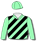 PALE GREEN, BLACK DIAGONAL STRIPES