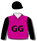 CERISE, BLACK G G, SLEEVES AND CAP