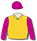 GOLD, CERISE SLEEVES AND CAP