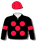 Black, red spots,armbands & cap
