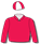 Red, white & red stylized logo (b&f) & cap