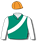 EMERALD GREEN, WHITE SASH AND SLEEVES, ORANGE CAP