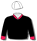 BLACK, RED COLLAR AND CUFFS, WHITE CAP