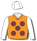 ORANGE, BROWN SPOTS, WHITE SLEEVES AND CAP