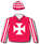 RED AND WHITE MALTESE CROSS, STRIPED SLEEVES, HOOPED CAP