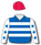 ROYAL BLUE, WHITE HOOPS, WHITE SLEEVES WITH ROYAL BLUE STARS, RED CAP