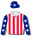 WHITE, RED STRIPES, ROYAL BLUE AND WHITE STARS SLEEVES AND CAP